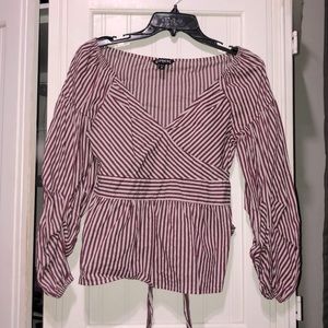 Red and white striped blouse